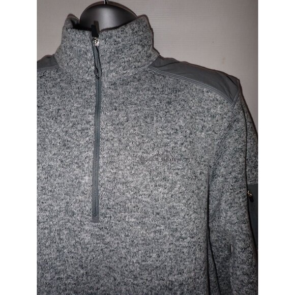 Eddie Bauer 1/4 Zip Fleece Sweater Pullover Sweatshirt‎ Gray Mens L Outdoor - Picture 5 of 9